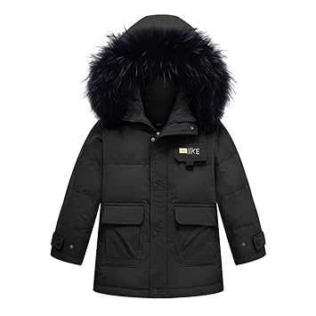 baby puffer jacket with fur hood