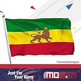 MOFAN Ethiopia Lion Flag 3x5ft Polyester Nicely Stitched and Vivid Bright Color Ethiopia Flag Lion of Judah Ethiopian with 2 Solid Grommets Decorations Indoor/Outdoor