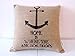 decorbox Cotton Linen Square Throw Pillow Case Decorative Cushion Cover Pillowcase for Sofa Vintage Anchor 18