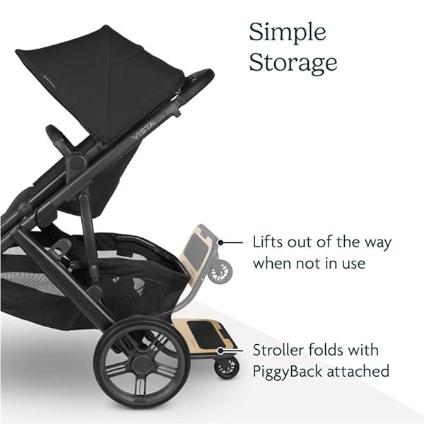 UPPABABY PIGGYBACK RIDE-ALONG BOARD FOR VISTA, VISTA V2, AND VISTA V3 STROLLERS / QUICK ATTACHMENT FOR CHILDREN TO STAND + STROLL / 55 LBS. WEIGHT CAPACITY