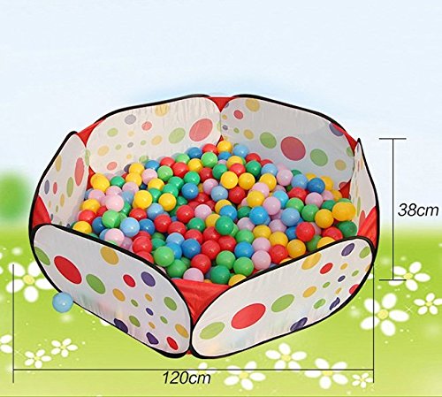 Oasis Plus Outdoor Indoor Kids Game Children Play Toy Tent Portable Ocean Ball Pit Pool with Ball Net (120x38x60cm, Colorful with Black Edge, No Balls)