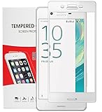 Sony Xperia X Performance screen protector tempered glass, Feitenn 3D Curved Full Screen film 0.2mm HD Clear Gorilla Glass Protector Film For Sony Xperia X Performance (White)