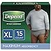 Depend Fresh Protection Adult Diapers, Incontinence Underwear for Men, Disposable, Maximum, Extra-Large, Grey, 15 Count, Packaging May Vary