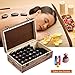 Essential Oil Storage Box – 30 Slots for 5ml, 10ml and 15ml Bottles– Wooden Organizer with Carry Handle – Includes FREE ACCESSORIES Habom (dark brown)