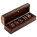 ShalinIndia Handmade Indian Wooden Dice Game Storage Decorative Box with Brass Inlay and 5 Dices