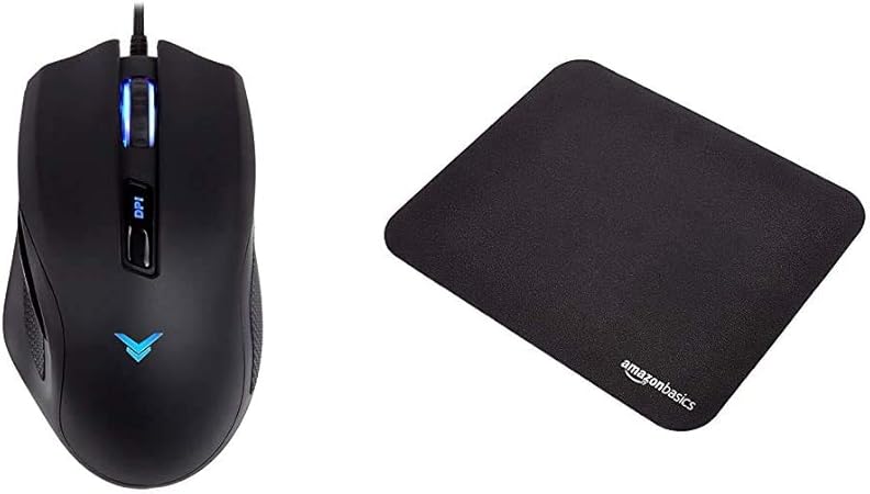 Amazon Com Amazon Basics Gaming Mouse And Standard Mouse Pad Bundle Computers Accessories