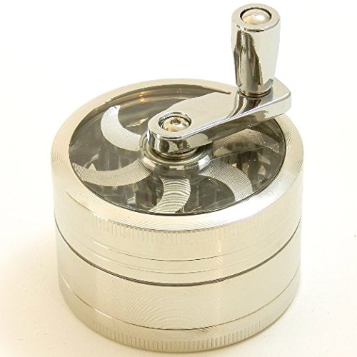 Three Piece 2 1/2" Herb, Spice, Tobacco, etc Grinder with Lever - Thumbnail 3