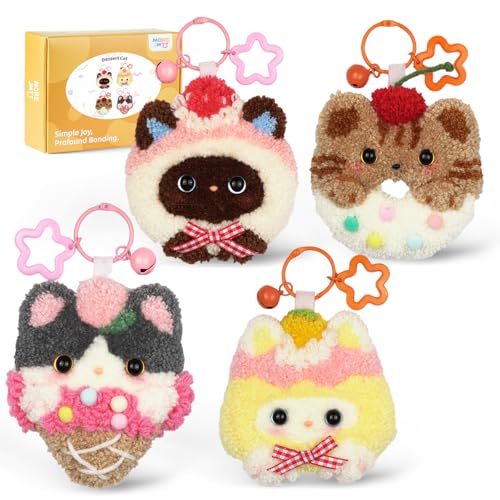 Punch Needle kit for Beginners,Embroidery kit for Beginners,Punch Needle Kits Adults Beginner,Including Printed Patterns, Needles, Easy to Follow Instructions, and Videos-Cat Family