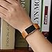 iGK Leather Replacement Bands Compatible for Fitbit Charge 2, Genuine Leather Wristbands Brown Bamboo-Grain