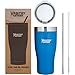 Healthy Human Stainless Steel Tumbler with Straw & Lid | Splash Proof Insulated Travel Cup | Eco-Friendly Coffee Tumblers | Water Cups with Straws Cleaner and Splash Proof Lids (32oz, Bahama)