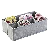 mDesign Fabric Baby Nursery Closet Organizer for Clothing, Socks, Shoes, Bibs - 8 Compartments, Gray
