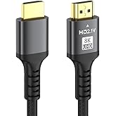 grofyllaa 8K HDMI 15ft Cable Ultra High Speed HDMI 2.1 Braided Nylon Wire,Support 48Gbps 8K@60Hz 4K@120HZ,HDCP 2.2 &2.3,DTS:X,HDR,eARC,Compatible with Roku TV/3D/PS5/HDTV/Laptop/Blu-ray