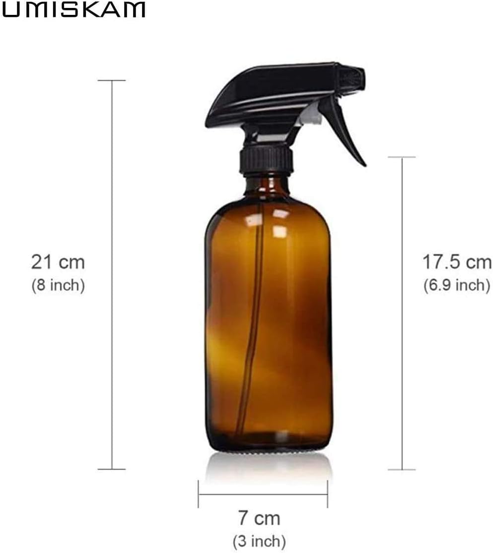 UMISKAM 2 Pcs Empty Glass Spray Bottles Refillable Container for Essential Oils,Cleaning- Durable Trigger Sprayer with Mist Stream Settings (2 * 500ML - Image 3