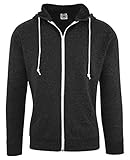 Delta Adult Men's Snow Heather French Terry Zip Hoodie Sweatshirt Black Medium