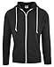 Delta Adult Men's Snow Heather French Terry Zip Hoodie Sweatshirt (XX-Large, Black)
