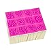 Wood Rubber Stamps Set 12 Pcs with Square Lace Pattern for DIY Decor Craft Card Making Scrapbooking Supplies