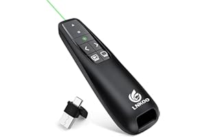 LNKOO Presentation Remote, RF 2.4GHz Wireless Presenter Green Light PowerPoint PPT Presentation clicker 2 in 1 USB and Type C