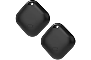 CHZHVAN Key Finder, Wallet Tracker Works with Apple Find My (iOS only), Replaceable Battery, Water-Resistant, Bluetooth Item Finder for Bags, Luggage, Pets & Backpack, 2 Pack Black