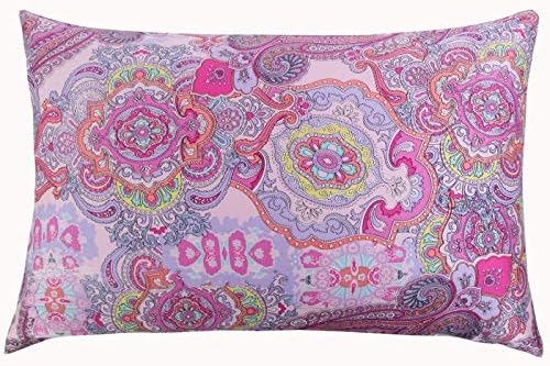 Blissy Silk Pillowcase - New 100% Nature Mulberry Floral Silk Pillowcase Zipper Pillowcases Pillow case for Healthy Standard Queen King (13, King)