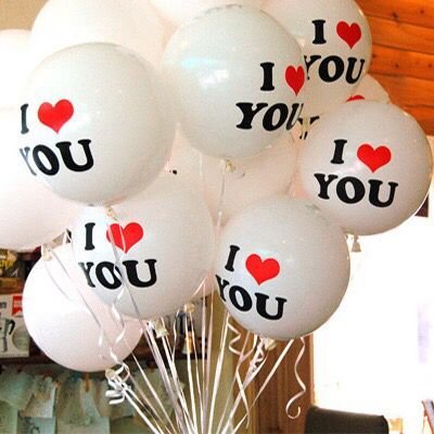 Joyous Thick I love You Ballon Latex 12″ in White, Flying Romantic Valentine Ballon Proposal Ballon Wedding Party Decoration, 50 pc (I LOVE U – White)