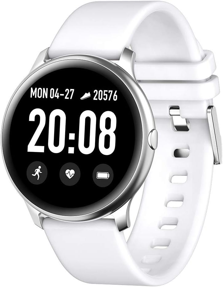 HX0945 KW19 Intelligent Bracelet Band with Heart Rate Monitor SMS Facebook Remainder IP67 USB Charing Tracker Wrisatband Smart Watch,White