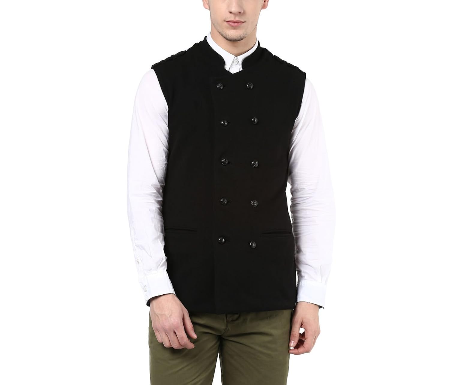 hypernation black color cotton casual waistcost