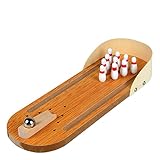 Fengirl Mini Bowling Game，Mini Wooden Tabletop Bowling Game for Kids and Adults
