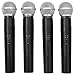 Rockville RWM4200VH VHF Wireless Quad Handheld Microphone System 4 Mics, LCD Display, Rack Mount, Dual Filter, 110V-240V AC, for Karaoke and Churches
