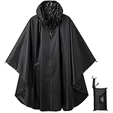 Rain Poncho Jacket Coat Hooded Zipper Style for Women/Men/Adult with Pocket