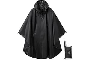 SALAMRA Rain Poncho Jacket Coat Hooded Zipper Style for Women/Men/Adult with Pocket