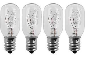 4PCS Screw-in Light Bulb Fit for Brother/Janome/Babylock/Elna Sewing Machines, Replace 7SCW 6SCW, 15W 120V with E12 Base