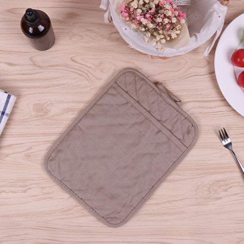 Anyi Oven Pot Holders with Pocket, 100% Cotton Oven Mitts Oven Pads with Feature of Heat Resistant Potholders Non Slip for Cooking Baking, Set of 3 (Grey)