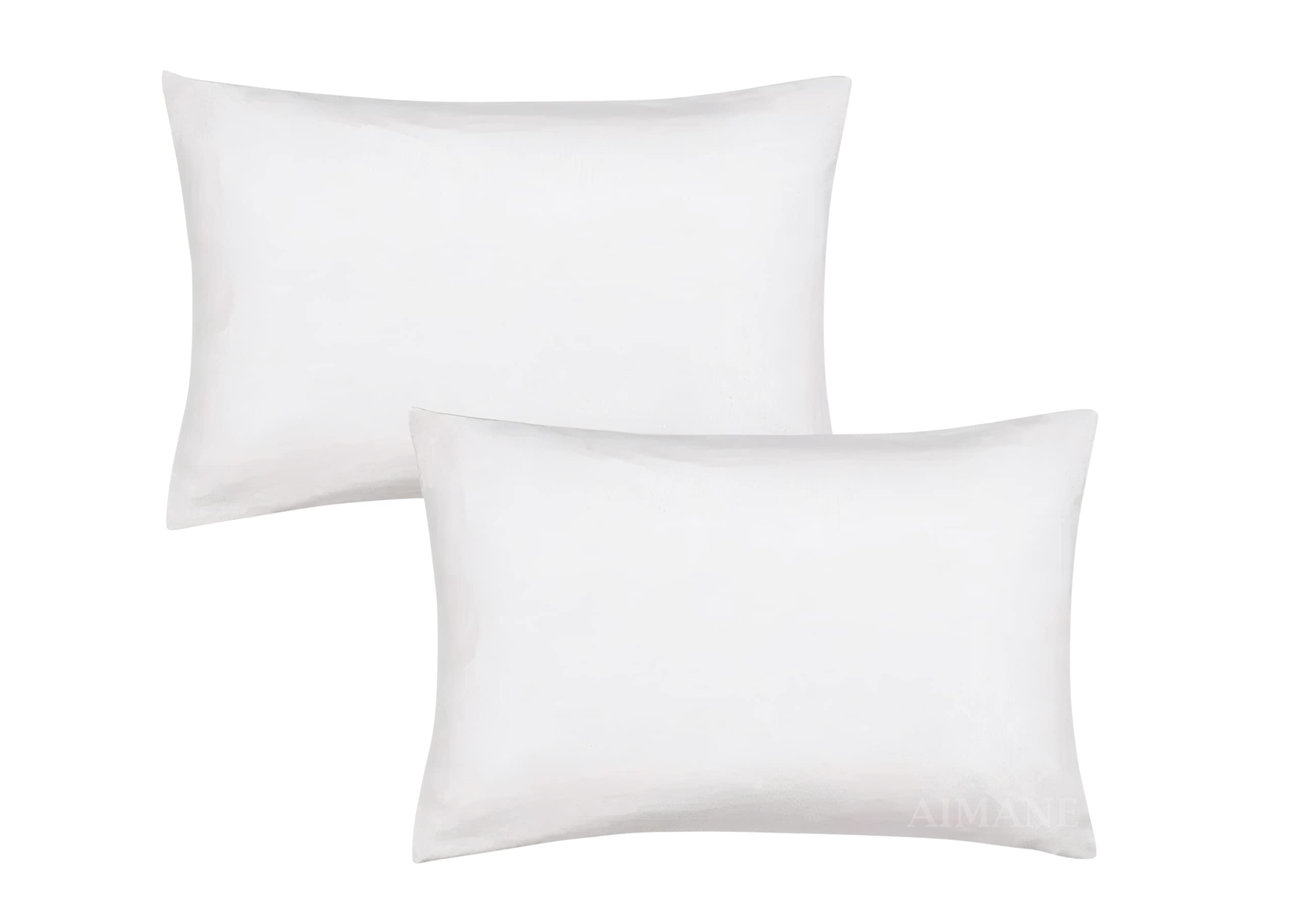 AIMANE® Percale Pair of Housewife Pillowcases 50 x 75 CM Polycotton Easy Care Plain Dyed Pillowcases Envelope Closure (White, Housewife Pillowcases)