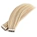 Neitsi A6 12inch Tape in Human Hair Extension Seamless Skin Weft Straight Remy Hair 10pcs (P18K/613)