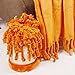 Home Soft Things Braided Bed Couch Throw Blankets, Burnt Orange, 50'' x 60'', Soft Fluffy Cozy Throw Blanket Accent Stylish Couch Cover Home Décor