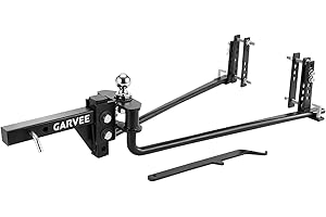 1,500 lbs Weight Distribution Hitch with Sway Control, 2" Solid Steel Shank & 2-5/16" Alloy Ball, Black Powder Coated Load Le