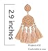 Beaded Tassel Earrings for Women Thread Fringe Drop Dangle Earrings Bohemia Statement Stud Earring(Brown)