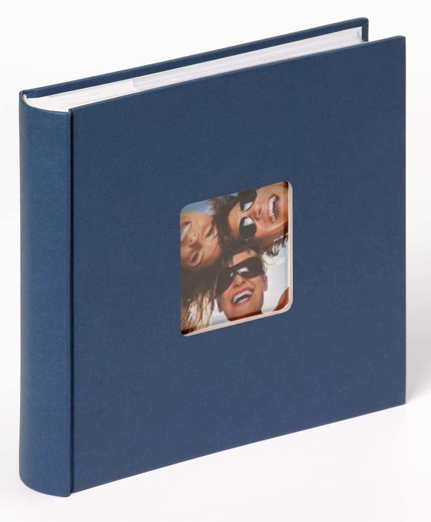 walther Design Photo Album Blue 200 Photos 13 x 18 cm Memo Album with Punched Cover, Fun ME-116-L