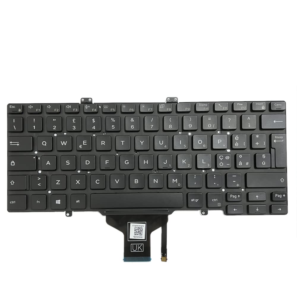 Gintai Italiano Italian language Keyboard Backlitght for Dell Latitude 7400 7410 5400 5401 5410 5411 3400 0V2RM9 V2RM9 PK132EE3B18 SN7282BL Keyboard Backlit Laptop
