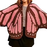 Monarch Butterfly Knit Cardigan, The Crochet Monarch Butterfly Cardigan Sweater with Butterflies Wing Pattern Tops for Women