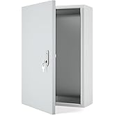 Heavy Duty 20 x 16 x 8'' Outdoor Junction Box - Steel Enclosure with Removable Panels, Padlock Holes & DIN Rail for Traffic Signals/Solar Systems/Machine Wiring