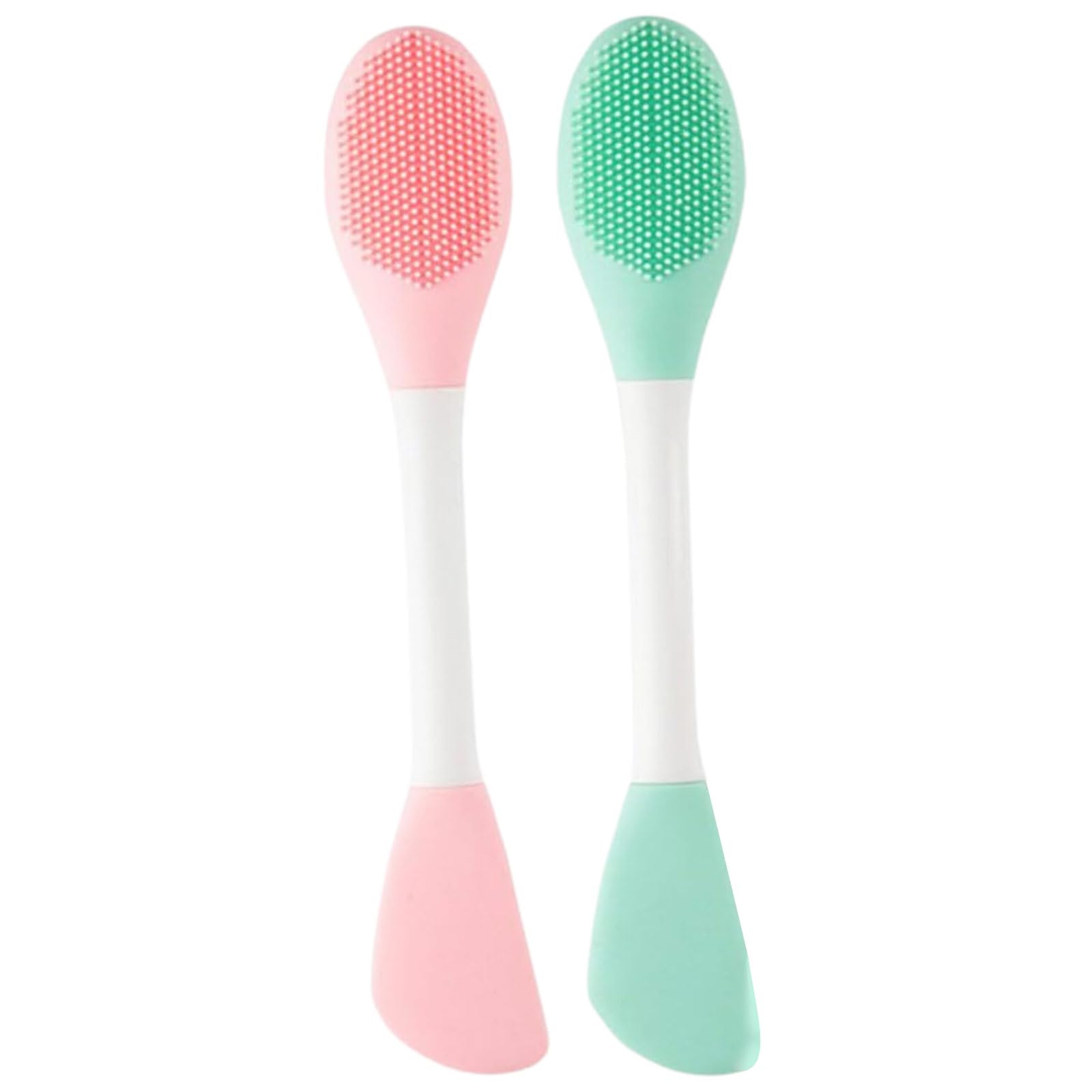 Facial Cleansing Brush, 2 in 1 Silicone Face Mask Brush & Face Scrubber, For Exfoliating, Massaging, Remove Blackheads, Makeup Skincare Removal, Applicator for Mud, Clay, Body Lotion, DIY Mask