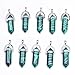Asingeloo Genuine Quartz Stone Pendants Pointed Hexagonal Shape Crystal Gemstone Pendant Charms Bulk for diy Jewelry Making (10pcs Green Malachite)