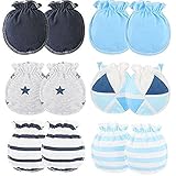 Adeimoo Baby Cotton Gloves Autumn Newborn Infant Toddler No Scratch Mittens for 0-3 months (6 pair A)