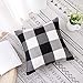 Vanky Set of 2 Buffalo Check Plaid Pillows Farmhouse Decor Christmas Pillow Covers Fall Outdoor Pillows Outside Porch Pillows Cotton Linen Throw Pillow Covers Black White 18 x 18 Inches