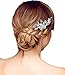 Women's Flowers Pearls Rhinestones Bridal Wedding Hairpiece with Comb,White