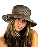 NYFASHION101 Spring Summer Multicolor Weaved Ribbon Floppy Brim Sun Hat