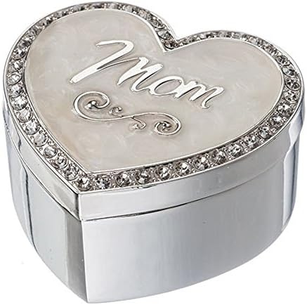 Silver Color 1.5"H Mom Keepsake Box.