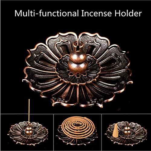 3-in-1 Brass Lotus Stick Incense Burner and Cone Incense Holder Ash Catcher