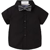 Mud Kingdom Little Boys Dress Shirts Short Sleeve Cute Summer